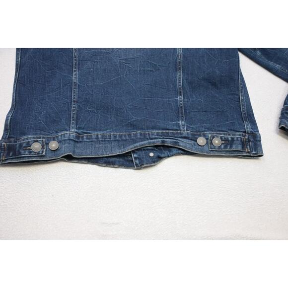 American Eagle Blue Washed Button Up Denim Jean Jacket Stretch Mens Sz Large - Picture 9 of 9